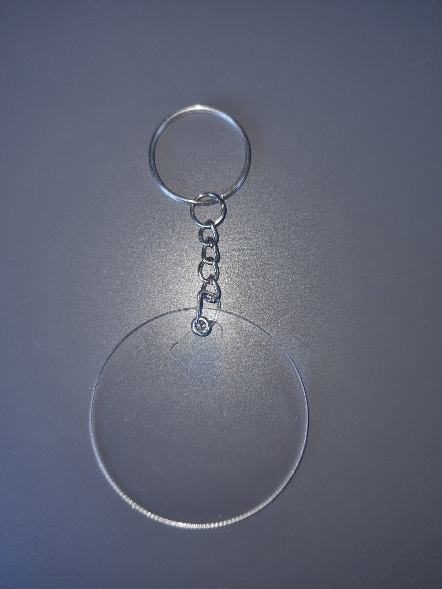 Clear Acrylic Disc / Keyring *Craft Blank*