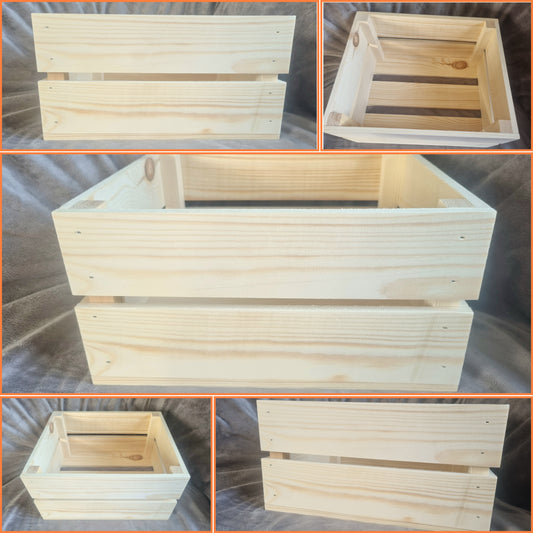 30x25x15cm Solid Wood Crate *Craft Blank*