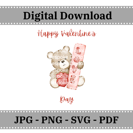 Happy Valentine's Bear - Digital Download