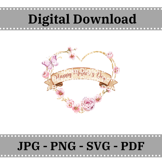 Mother's Day Heart Scroll  - Digital Download