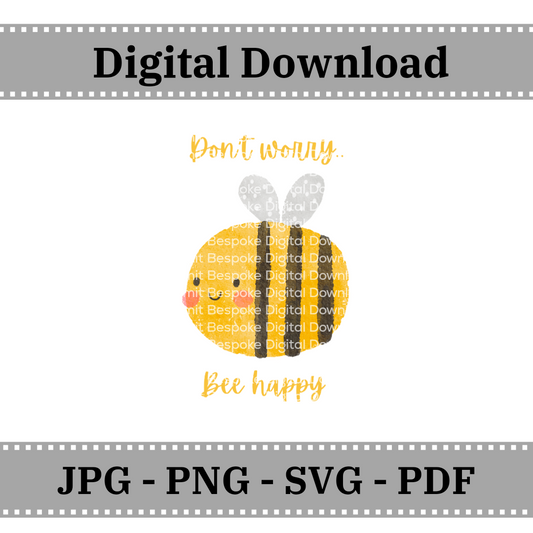 Don't Worry Bee Happy Coaster - Digital Download
