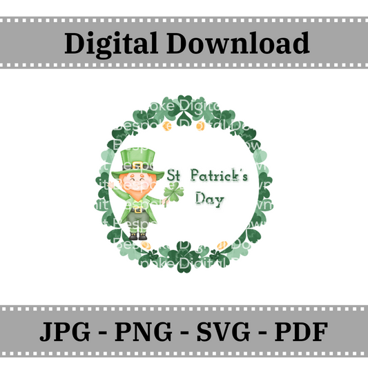 St Patrick's Day Leprechaun Wreath  - Digital Download
