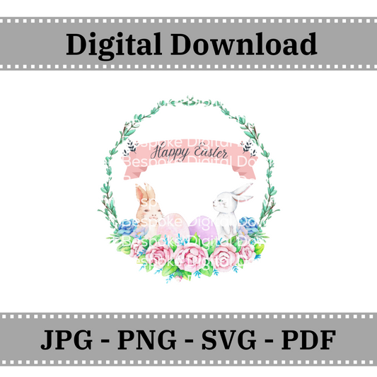 Happy Easter Wreath - Digital Download