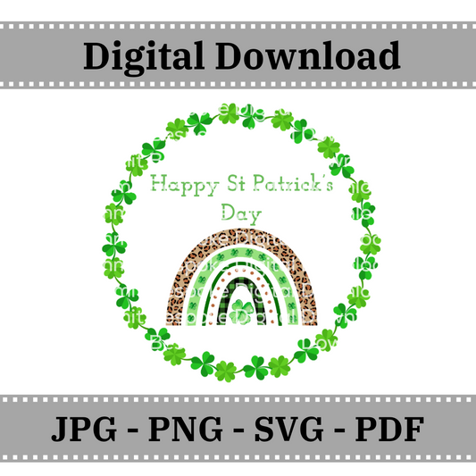 St Patrick's Day Rainbow Wreath  - Digital Download