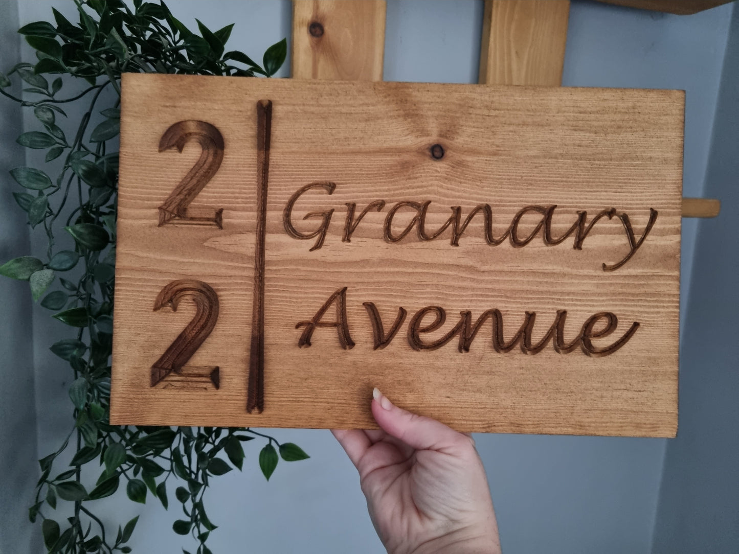 Personalised Solid Wood Address Plaque