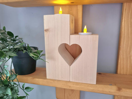 Paired Heart Cutout Tealight Holders *Craft Blank*